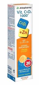 Arkopharma Vitamin C 1000mg + D3 25μg +Zn 10mg 20 αναβράζοντα