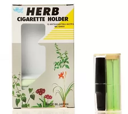 HERB Cigarette Holder πίπα με 12 ανταλλακτικά φίλτρα με θήκη