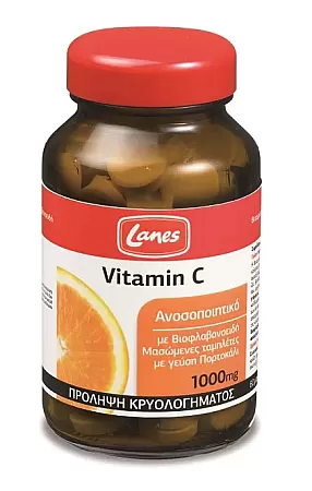 Lanes Βιταμίνη C 1000mg με Βιοφλαβονοειδή 60 μασώμενες ταμπλέτες