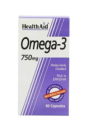 Health Aid Omega3 60caps Ωμέγα3 Λιπαρά οξέα 750mg