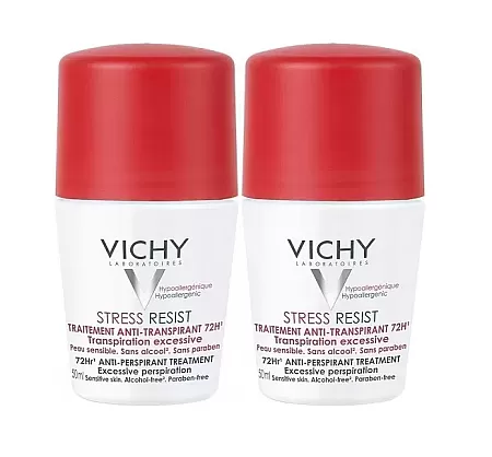 Vichy Deodorant Stress Resist Roll-On 72h 50mlx2 κόκκινο