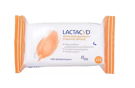 Lactacyd Intimate Wipes Μαντηλάκια Καθαρισμού Ευαίσθητης Περιοχής