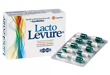 Lacto Levure 10caps συμπλήρωμα διατροφής με 4 προβιοτικά