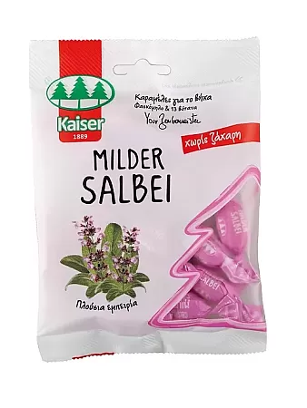 Kaiser Milder Salbei Καραμέλες για Βήχα με Φασκόμηλο & 13 Βότανα