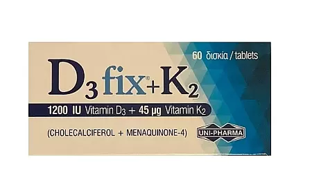 Uni-Pharma D3 Fix 1200iu + K2 45mg 60 δισκία