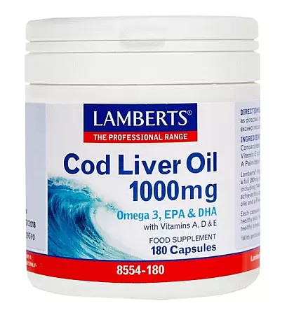 Lamberts Cod Liver Oil 1000mg 180 κάψουλες