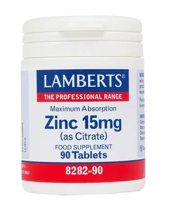 Lamberts Zinc 15mg (Citrate) Συμπλήρωμα Ψευδάργυρου 90 ταμπλέτες