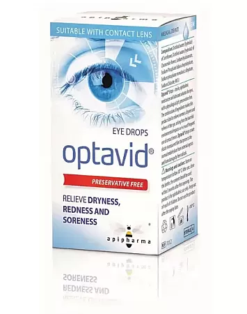 Optavid Οφθαλμικές Σταγόνες με Υαλουρονικό για Ξηροφθαλμία 10ml