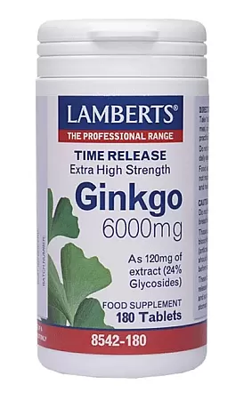 Lamberts Ginkgo Biloba Extract 6000mg 180 ταμπλέτες