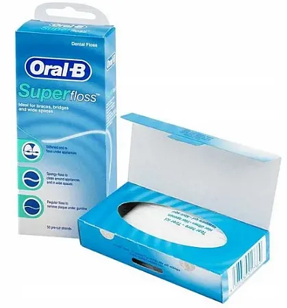 Oral-B Super Floss Οδοντικό Νήμα 50τεμ