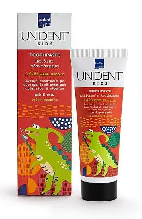 Intermed Οδοντόκρεμα Unident 50ml 1450 ppm με Γεύση Φράουλα