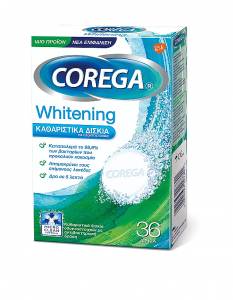 Corega Whitening tabs Καθαριστικά Δισκία Οδοντοστοιχιών 36τεμ.