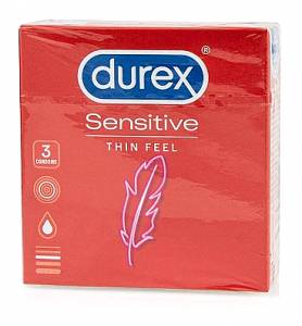 Durex Sensitive 3τμχ Προφυλακτικά Λεπτά για Μεγαλύτερη Ευαισθησία