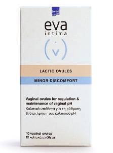 Eva Lactic Ovules 10 Κολπικά υπόθετα με γαλακτικό οξύ και γλυκογόνο