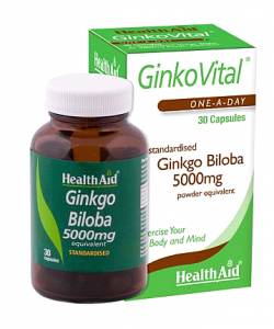 Health Aid Ginkgo Biloba 5000mg 30κάψουλες