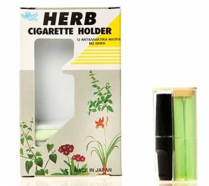 HERB Cigarette Holder πίπα με 12 ανταλλακτικά φίλτρα με θήκη