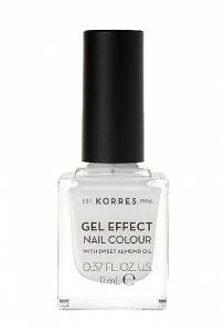Korres Gel Effect Nail Colour Βερνίκι Νυχιών 01 Blanc White 11ml