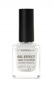 Korres Gel Effect Nail Colour Βερνίκι Νυχιών 02 Porcelaine White 11ml