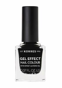 Korres Gel Effect Nail Colour Βερνίκι Νυχιών 100 Black 11ml