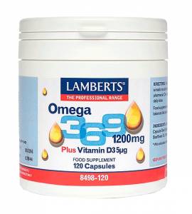 Lamberts Omega 3 6 9 1200mg Plus Vitamin D3 120 κάψουλες