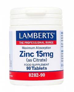 Lamberts Zinc 15mg (Citrate) Συμπλήρωμα Ψευδάργυρου 90 ταμπλέτες