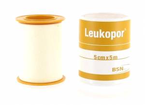 Αυτοκόλλητη ταινία στερέωσης Leukopor 5cm X 5m